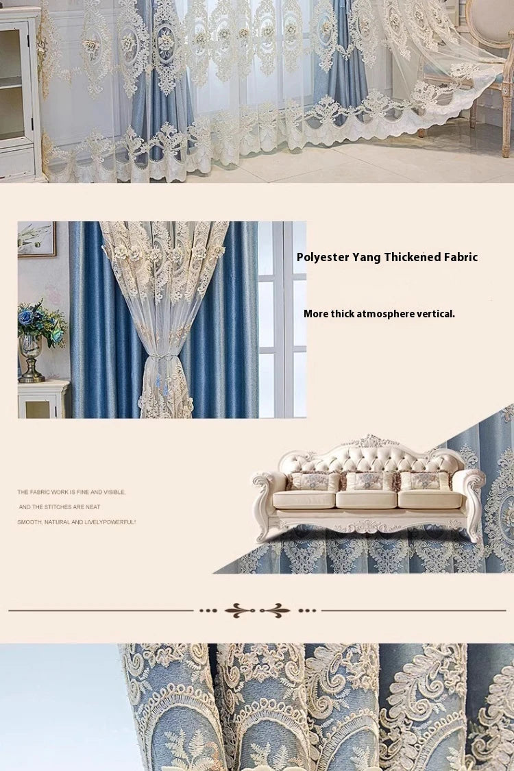 Embroidered Floral Loop Top Curtains