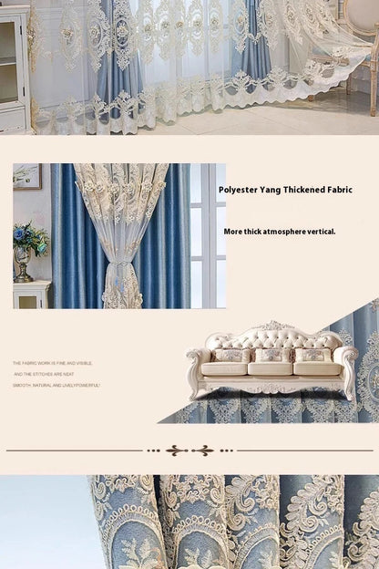 Embroidered Floral Loop Top Curtains