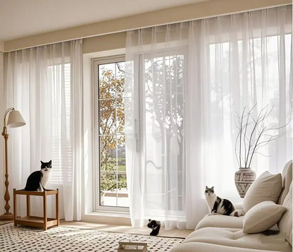 Custom White Sheer Curtains