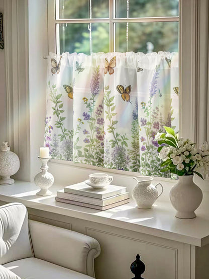 Butterfly Lavender Short Curtains