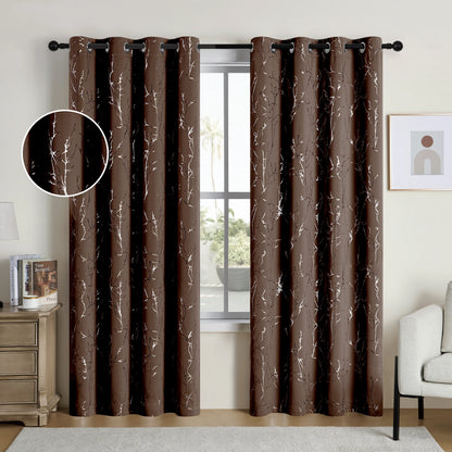 Grommet Blackout Curtains Tree Pattern