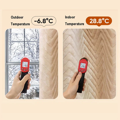 Soundproof Blackout Curtain for Living Room Windproof Window Curtains Warm Winterization Cold Weather Drapery for Bedroom Winter