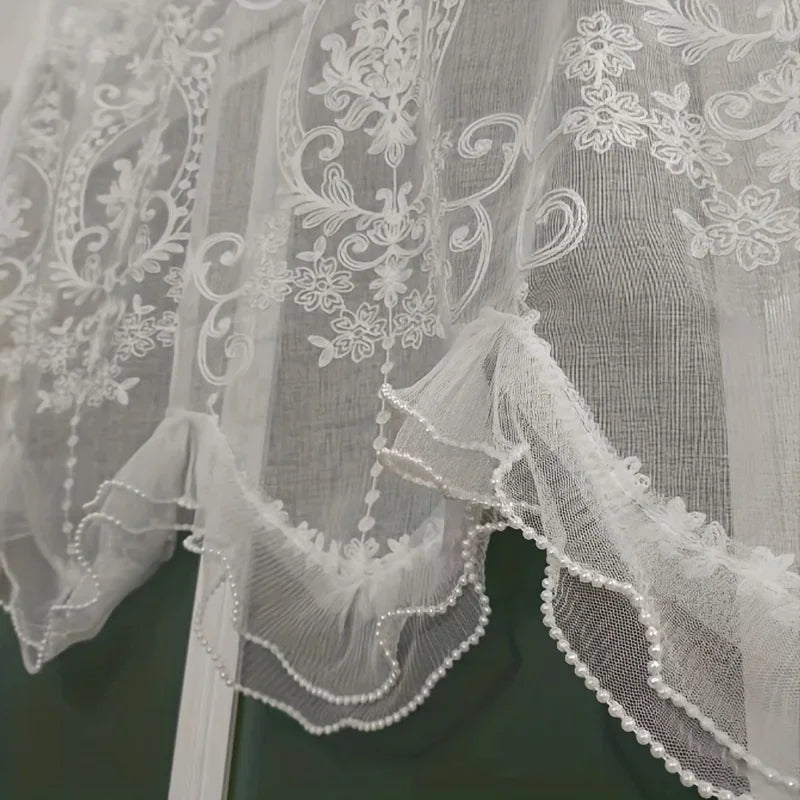 Cantille Ruffled Lace Café Valance