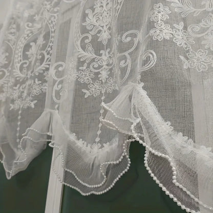 Cantille Ruffled Lace Café Valance
