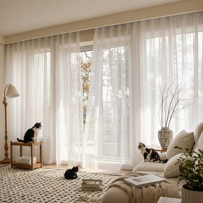 Custom White Sheer Curtains