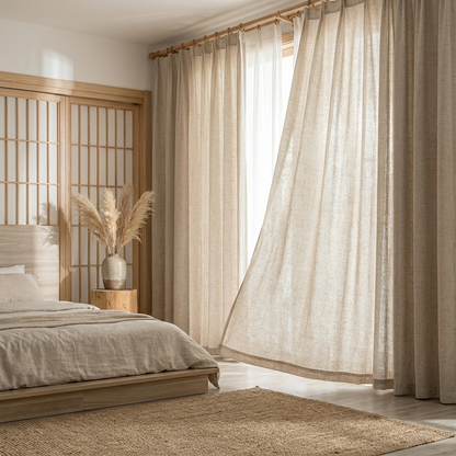Japanese Linen Semi-Shading Curtains