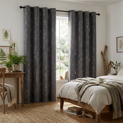 Grommet Blackout Curtains Tree Pattern