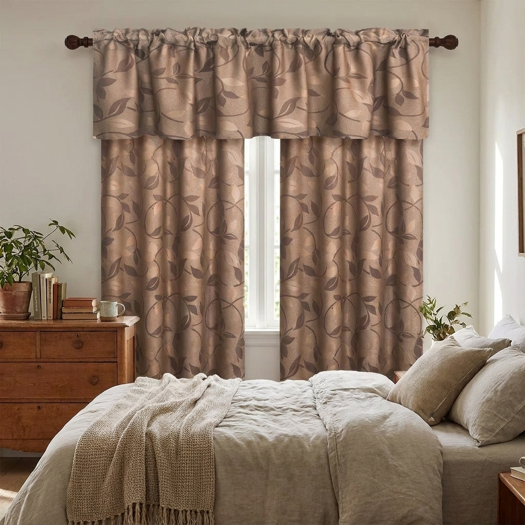 Rod Pocket Blackout Curtains with Valance