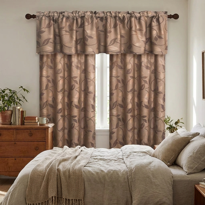 Rod Pocket Blackout Curtains with Valance
