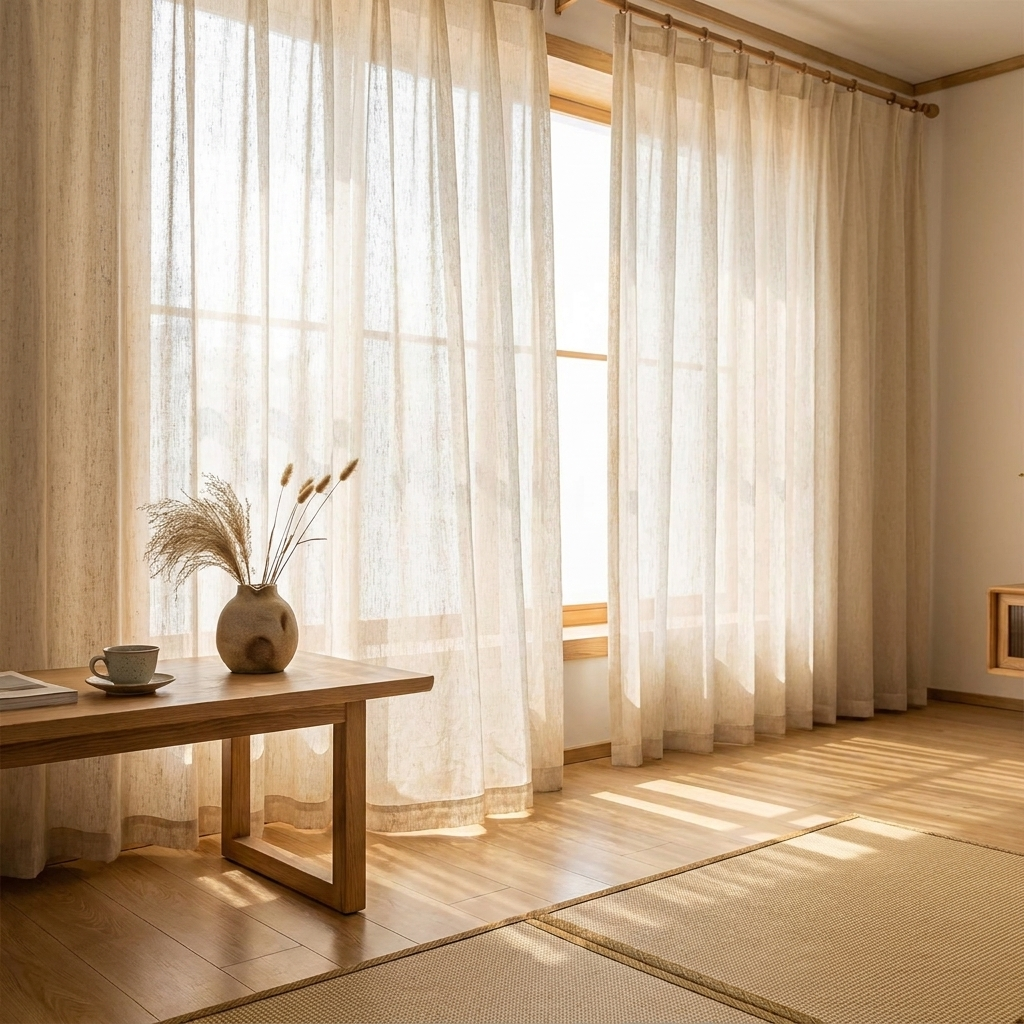 Japan Flax Linen Sheer Curtains